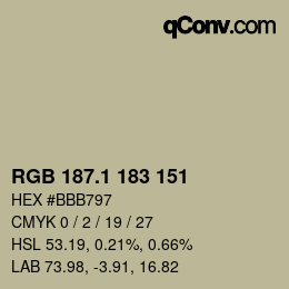 カラーコード: RGB 187.1 183 151 | qconv.com