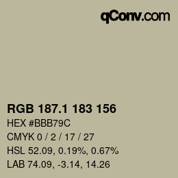 カラーコード: RGB 187.1 183 156 | qconv.com