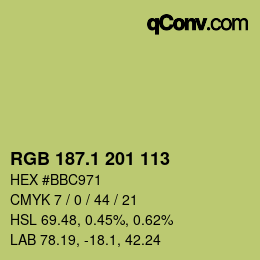 カラーコード: RGB 187.1 201 113 | qconv.com