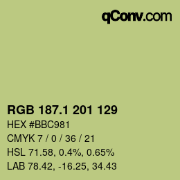 カラーコード: RGB 187.1 201 129 | qconv.com