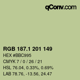 カラーコード: RGB 187.1 201 149 | qconv.com