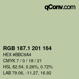 カラーコード: RGB 187.1 201 164 | qconv.com
