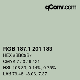 Color code: RGB 187.1 201 183 | qconv.com