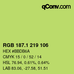 カラーコード: RGB 187.1 219 106 | qconv.com