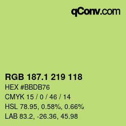 カラーコード: RGB 187.1 219 118 | qconv.com