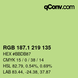 カラーコード: RGB 187.1 219 135 | qconv.com