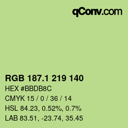 カラーコード: RGB 187.1 219 140 | qconv.com