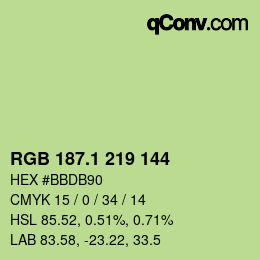 カラーコード: RGB 187.1 219 144 | qconv.com