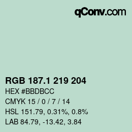 Color code: RGB 187.1 219 204 | qconv.com