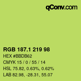 カラーコード: RGB 187.1 219 98 | qconv.com