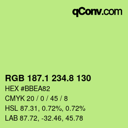 カラーコード: RGB 187.1 234.8 130 | qconv.com