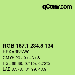 カラーコード: RGB 187.1 234.8 134 | qconv.com