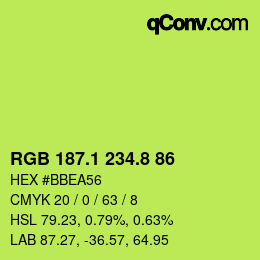 カラーコード: RGB 187.1 234.8 86 | qconv.com