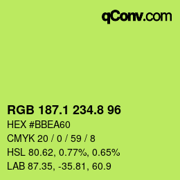カラーコード: RGB 187.1 234.8 96 | qconv.com