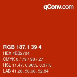 カラーコード: RGB 187.1 39 4 | qconv.com