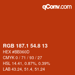 Color code: RGB 187.1 54.8 13 | qconv.com