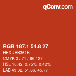 Color code: RGB 187.1 54.8 27 | qconv.com