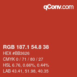 Color code: RGB 187.1 54.8 38 | qconv.com