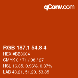 Color code: RGB 187.1 54.8 4 | qconv.com