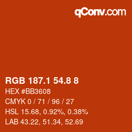 Code couleur: RGB 187.1 54.8 8 | qconv.com