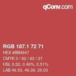 Color code: RGB 187.1 72 71 | qconv.com