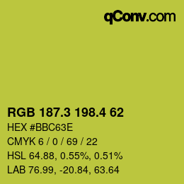 カラーコード: RGB 187.3 198.4 62 | qconv.com