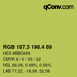 カラーコード: RGB 187.3 198.4 89 | qconv.com