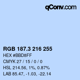 カラーコード: RGB 187.3 216 255 | qconv.com