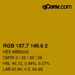 カラーコード: RGB 187.7 146.6 2 | qconv.com