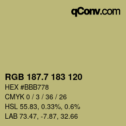 カラーコード: RGB 187.7 183 120 | qconv.com