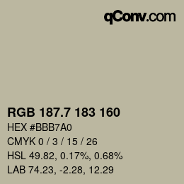 カラーコード: RGB 187.7 183 160 | qconv.com
