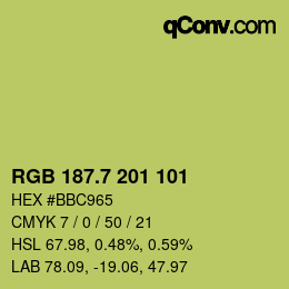 カラーコード: RGB 187.7 201 101 | qconv.com