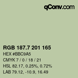 カラーコード: RGB 187.7 201 165 | qconv.com