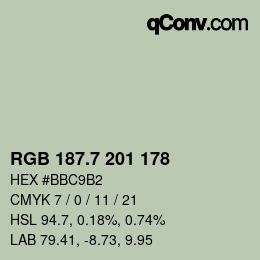 カラーコード: RGB 187.7 201 178 | qconv.com