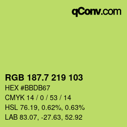 カラーコード: RGB 187.7 219 103 | qconv.com