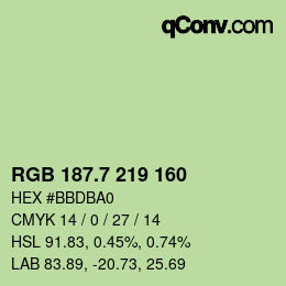 カラーコード: RGB 187.7 219 160 | qconv.com