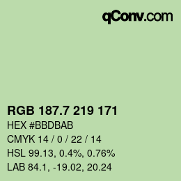 カラーコード: RGB 187.7 219 171 | qconv.com
