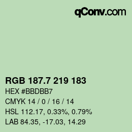 カラーコード: RGB 187.7 219 183 | qconv.com