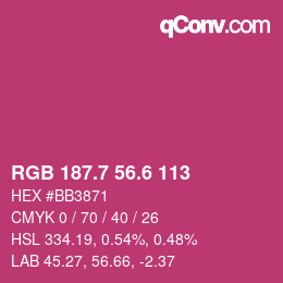 カラーコード: RGB 187.7 56.6 113 | qconv.com