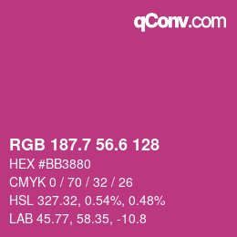 カラーコード: RGB 187.7 56.6 128 | qconv.com