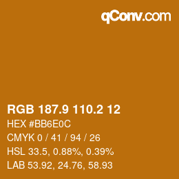 カラーコード: RGB 187.9 110.2 12 | qconv.com