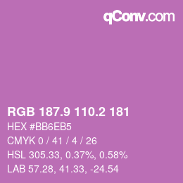 カラーコード: RGB 187.9 110.2 181 | qconv.com