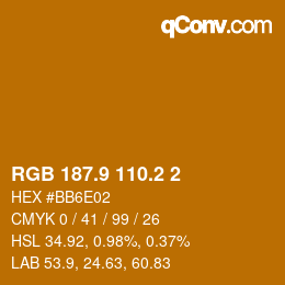 カラーコード: RGB 187.9 110.2 2 | qconv.com