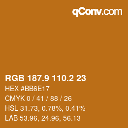Color code: RGB 187.9 110.2 23 | qconv.com