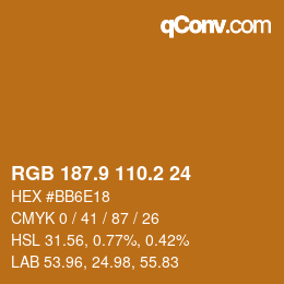 Farbcode: RGB 187.9 110.2 24 | qconv.com