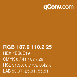 Color code: RGB 187.9 110.2 25 | qconv.com