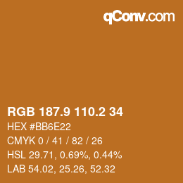 Color code: RGB 187.9 110.2 34 | qconv.com
