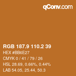 Color code: RGB 187.9 110.2 39 | qconv.com