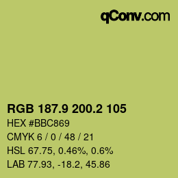 カラーコード: RGB 187.9 200.2 105 | qconv.com