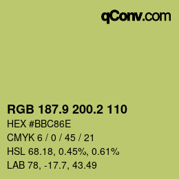 カラーコード: RGB 187.9 200.2 110 | qconv.com